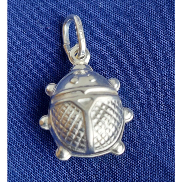 Sterling Silver Ladybug Charm 925 Italy Necklace Bracelet Charm Pendant Gift - Picture 2 of 4